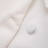 Sophisticated Blazer-Style Deep V-Neck Peplum Waist Dress