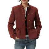 New Chinese Style Peplum Waist Jacket for Women