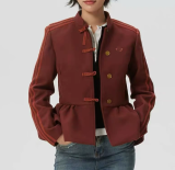 New Chinese Style Peplum Waist Jacket for Women