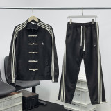 Patchwork Three Stripe Suede Fleece Set