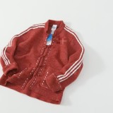 Chinese Style Sweater with Three-Stripe Embroidery and Frog Buttons