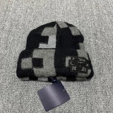 40% Wool Letter Knit Beanie Double-Layer Thickened Warm Hat