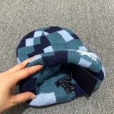 40% Wool Letter Knit Beanie Double-Layer Thickened Warm Hat