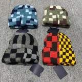 40% Wool Letter Knit Beanie Double-Layer Thickened Warm Hat