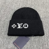 Wool Blend L-Letter Embroidered Knit Beanie