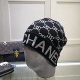 Cotton Blend Trim Knit Beanie