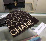 Cotton Blend Trim Knit Beanie
