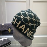 Cotton Blend Trim Knit Beanie