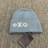 Wool Blend L-Letter Embroidered Knit Beanie