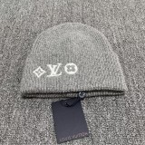 Wool Blend L-Letter Embroidered Knit Beanie