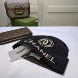 Cotton Blend Trim Knit Beanie