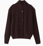 Stand-Collar Retro Button Knit Cardigan