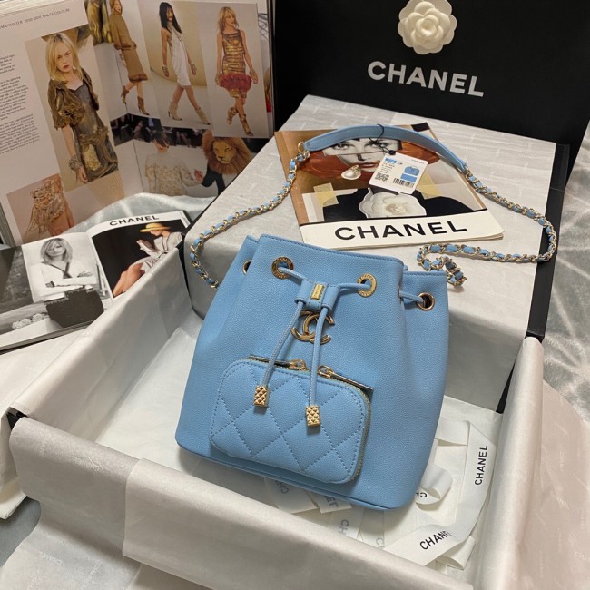 Chanel Always Miss Him Blue Bucket Bag