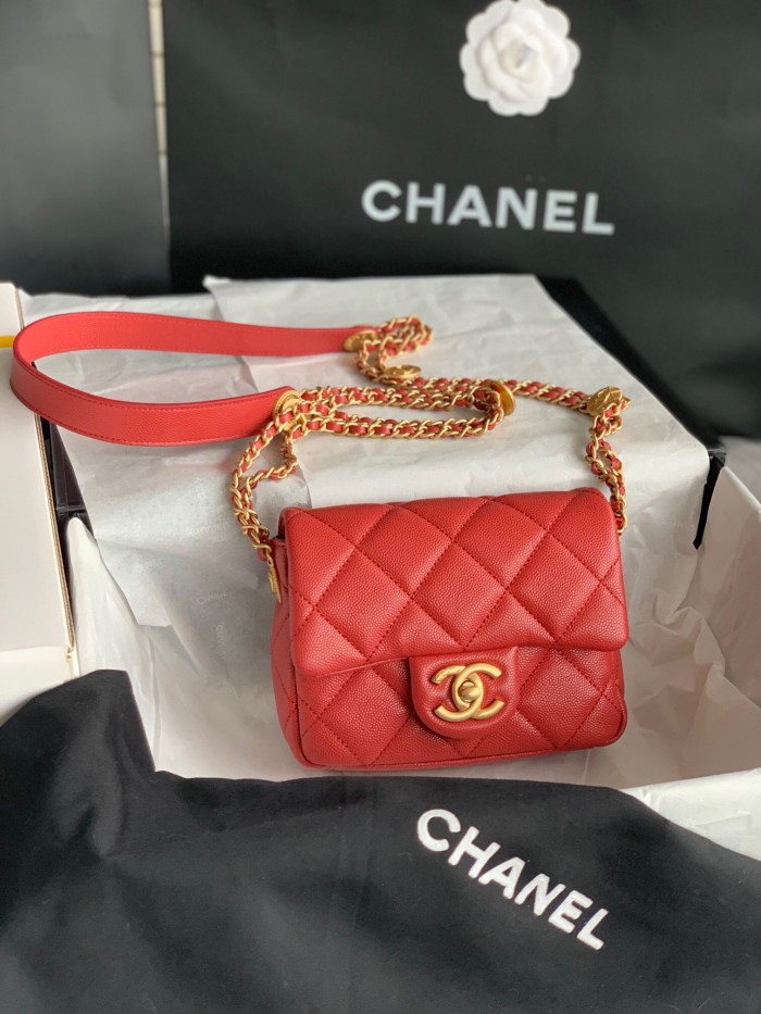 Chanel Red Chain Bag