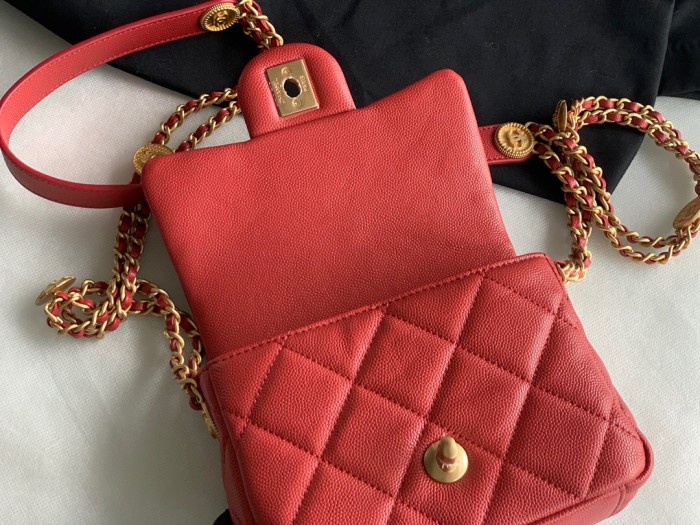 Chanel Red Chain Bag
