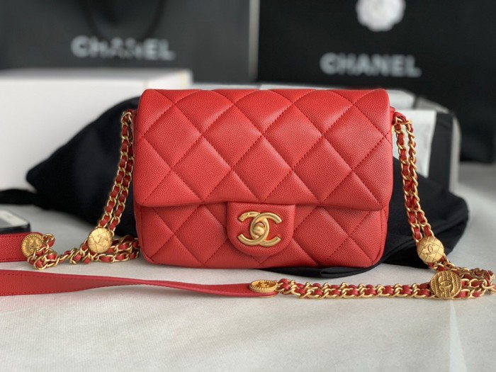 Chanel Red Chain Bag