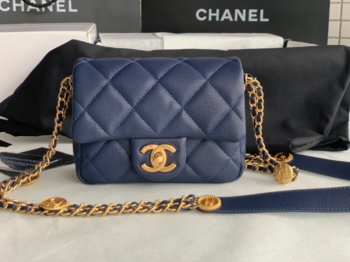 Chanel Blue Chain Handbag