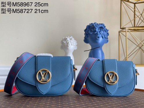 Louis Vuitton Blue Soft Calf Leather Handbag