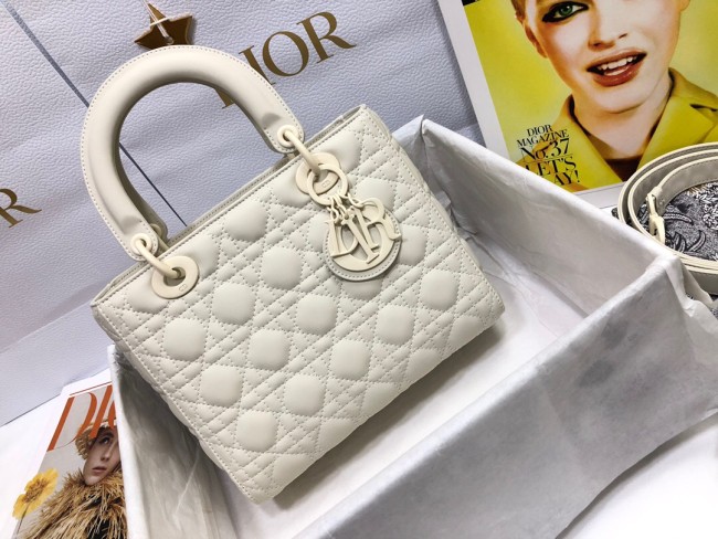 Lady Dior White Bag Large Size 24 CM