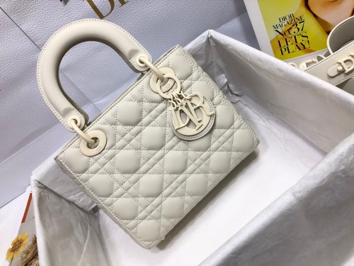 Lady Dior White Bag Medium Size 20CM