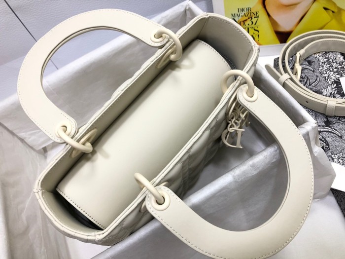Lady Dior White Bag Large Size 24 CM