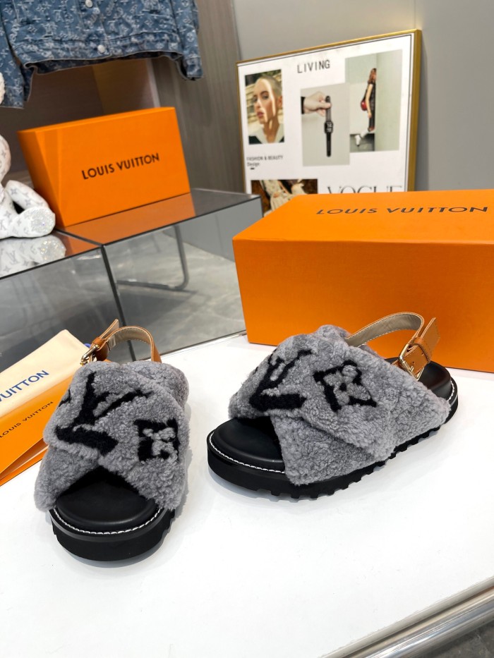 Louis Vuitton Fur Sliders