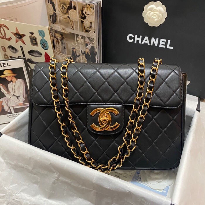 Chanel Black Larger Shoulder Flap Bag