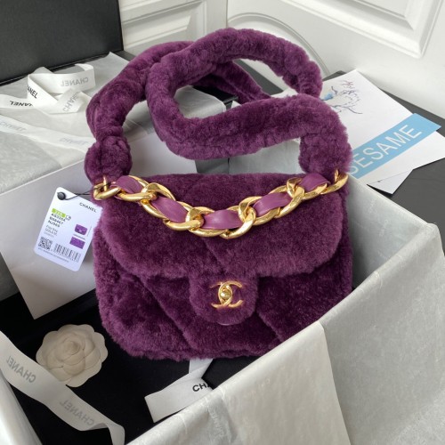 Chanel Purple Wool Bag