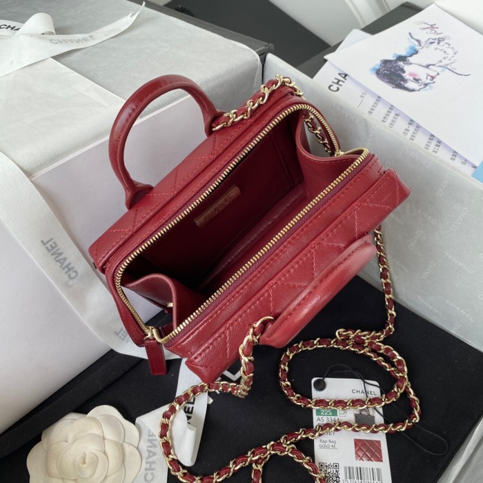 Chanel Red Make Up Bag
