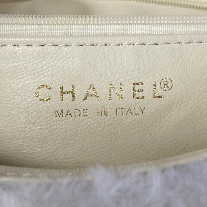 Chanel White Wool Bag