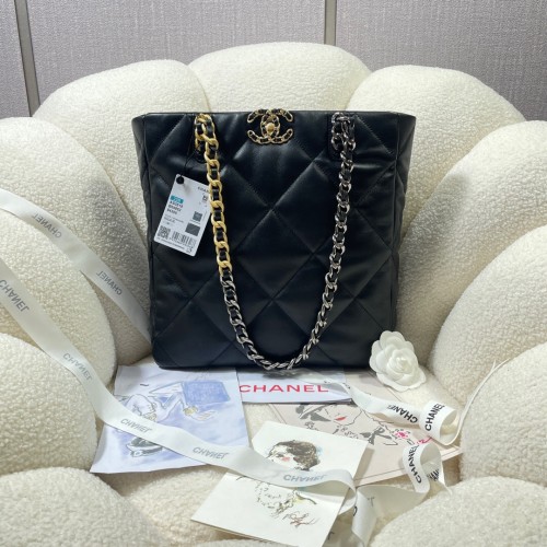 Chanel Black Leather Tote Bag