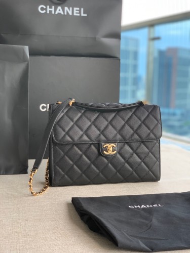 Chanel Black Leather Briefcase