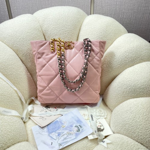 Chanel Pink Leather Tote Bag