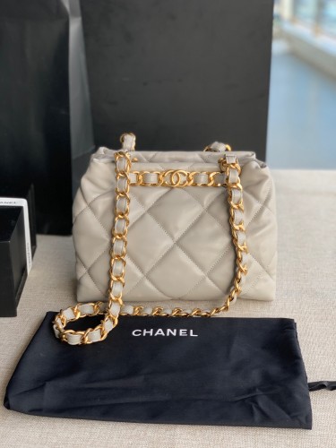 Chanel Gray Leather Bag