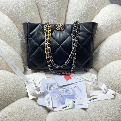 Chanel Leather Large Black Tote Bag