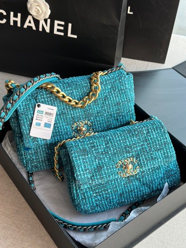 Chanel Blue Tweed Handbag