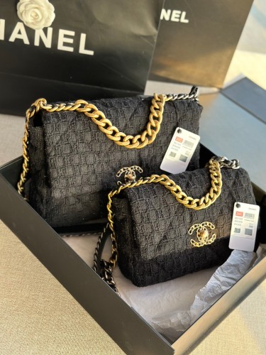 Chanel Black Tweed Handbag
