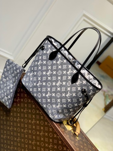 Louis Vuitton Denim Neverfull Handbag