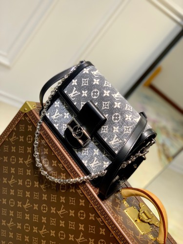 Louis Vuitton Dauphine Black Denim Handbag