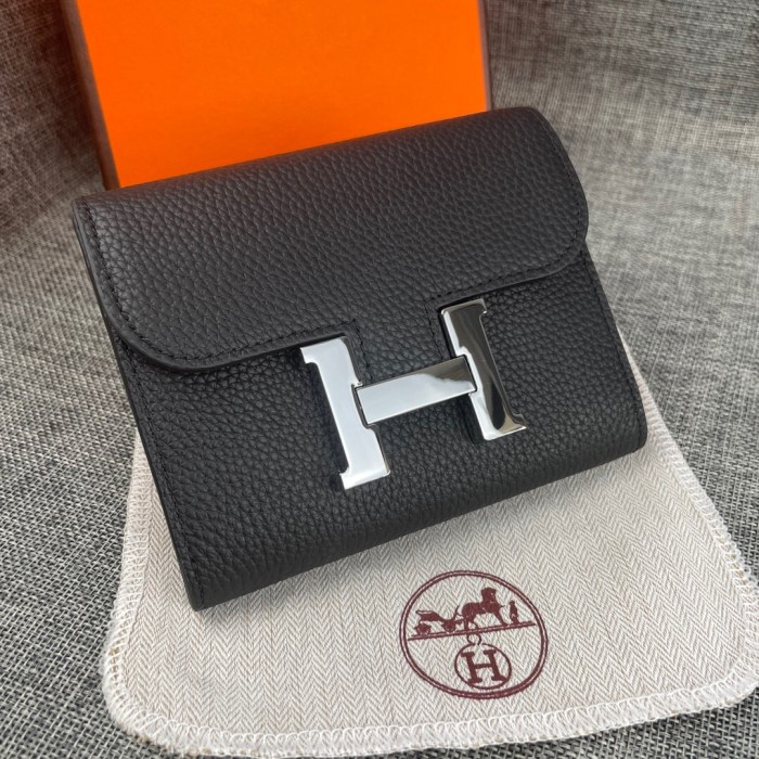 Hermes Wallet With Silver Logo