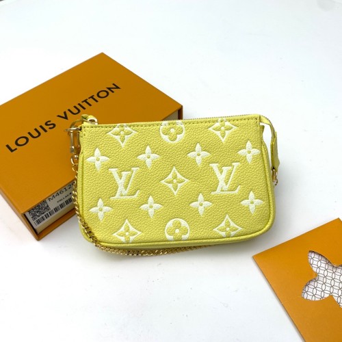 Louis Vuitton Yellow Leather Chain Wallet