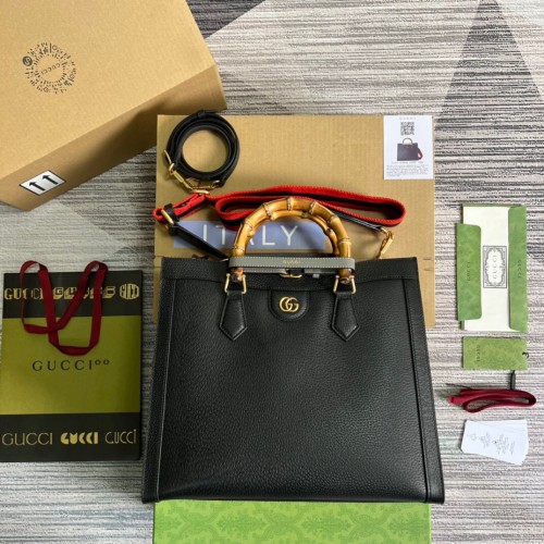 Gucci Black Leather Handbag 35 CM
