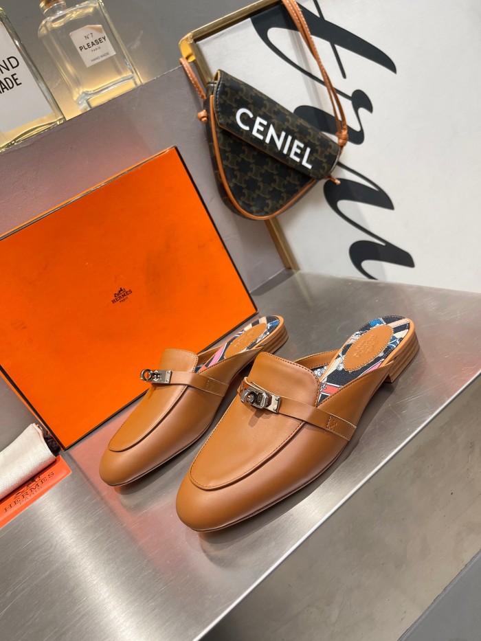 Hermes Leather Slippers
