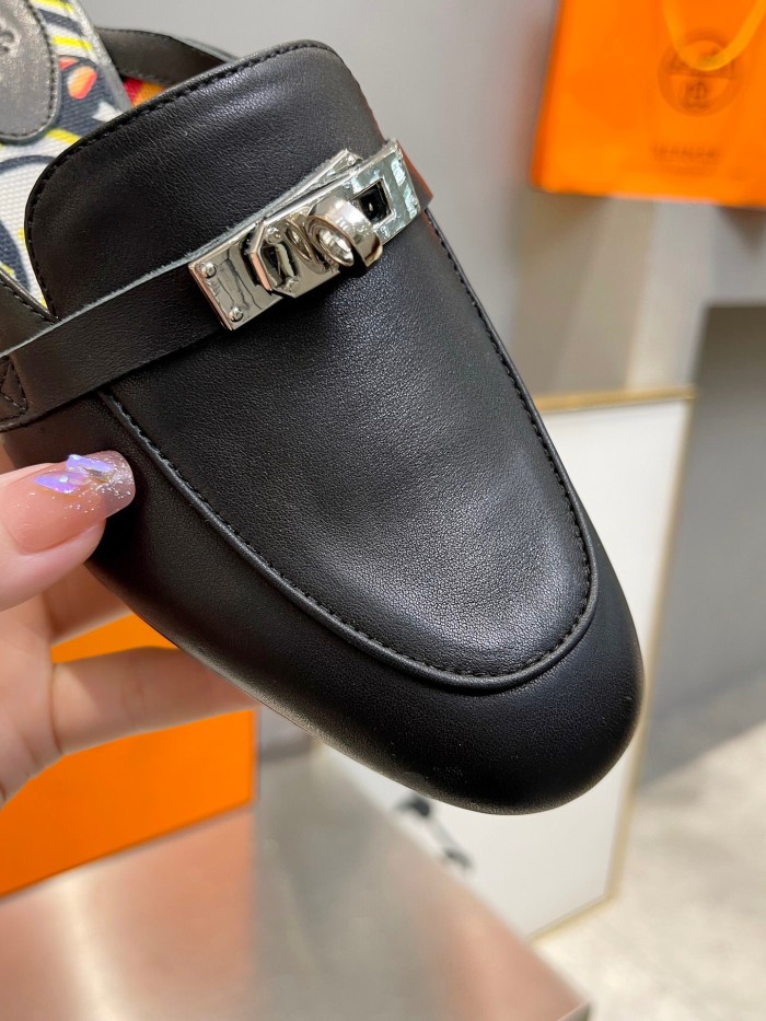 Hermes Leather Slippers