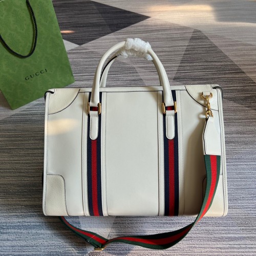 Gucci Large White Leather Tote Bag 40 CM