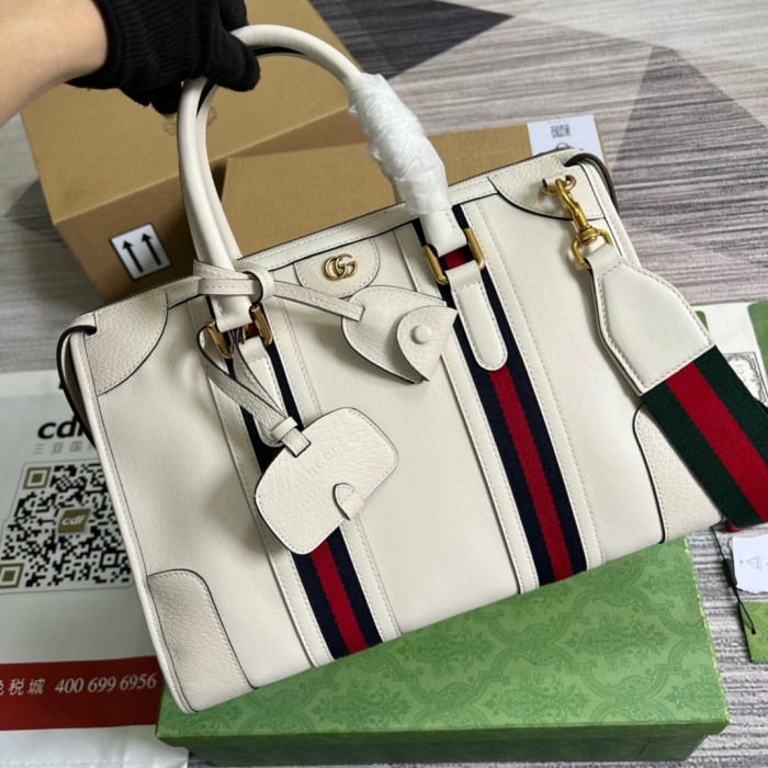 Gucci White  Large Tote Shoulder Bag 34 CM