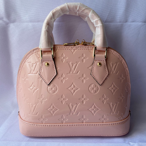 Louis vuitton 25cm Patent Leather Tote Miroir Shell Package Crossbody Designer Bags Embossing Flower Luxury ALMA BB Handbags Purse No Box