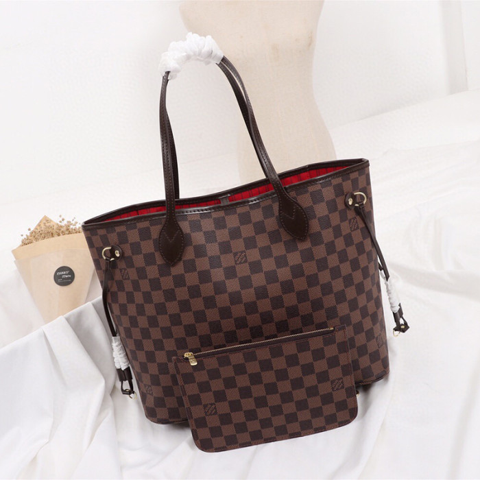 Louis Vuitton 32 40cm Classic Print Flower Neverfull Designer Luxury Handbags Purses Large Capacity Mother And Child Shopping Bags No Box