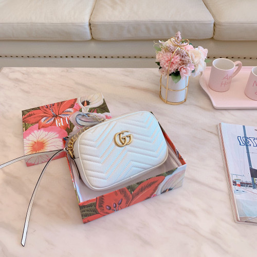 Gucci 18 24cm Classic GG Marmont Wave Pattern Camera Bag Crossbody Designer bags No Box