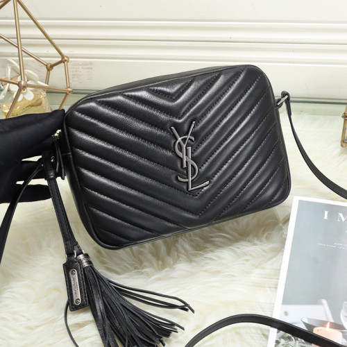 YSL 23cm classic V shape Flap camera bag sheepskin handbags tassel single shoulder designer crossbody bags Square package No Box